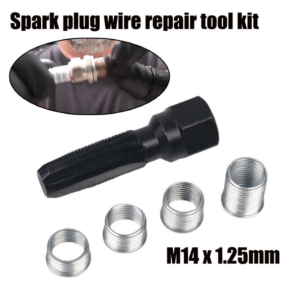 M14*1.25mm Sparking Plug Rethread Rethreader Repair Tap Tool Reamer Inserts Kit