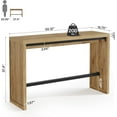 thumbnail image 6 of Finmind 55" Bar Table, Rectangular High Top Dining Kitchen Table Counter Height Pub Table with Metal Footrest, 6 of 9