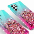 thumbnail image 4 of Samsung Galaxy S22 Ultra Case Liquid Quicksand Glitter Cute Phone Case Clear Bling Diamond Shock Protective Cover for Girls Women - Purple/Blue, 4 of 5