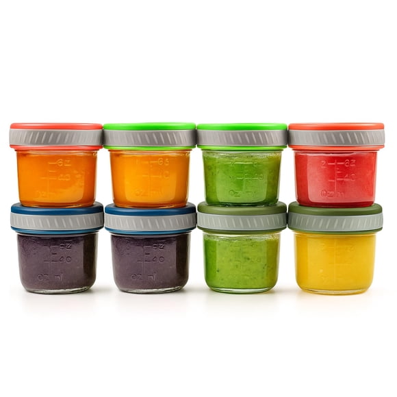 Frascos para almacenamiento de alimentos Tronco, paquete de 8, tarros de vidrio de 120 ml