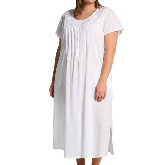 Women's La Cera 1275GX Plus 100% Cotton Woven Lace Applique Ballet Gown (White 1X)