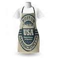 thumbnail image 3 of Boston Apron, Passport Stamp Inspired Grungy of USA Massachusetts with Stars, Unisex Kitchen Bib with Adjustable Neck for Cooking Gardening, Adult Size, Blue Dimgrey, by Ambesonne, 3 of 4