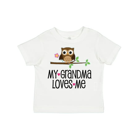 

Inktastic Grandma Loves Me Girls Owl Gift Toddler Toddler Girl T-Shirt