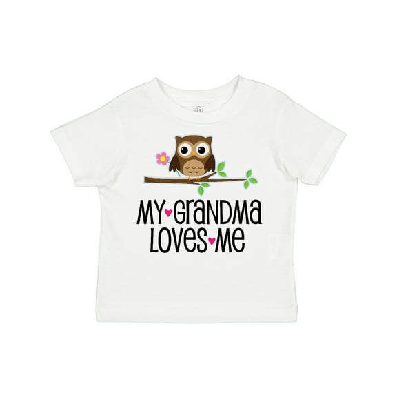 Inktastic Grandma Loves Me Girls Owl Girls Toddler T-Shirt