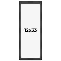 12x33 Frame Black Charcoal Grey Wood Textured Picture Frame | 0.75 Inch Moulding Width | Gunmetal