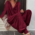 thumbnail image 4 of 2023 Clearance under $5 GaThRRgYP Womens Plus Size Pants Clearance,Women's Fashion Hooded Button Rompers Solid Casual Long Sleeve Pocket Jumpsuit, 4 of 8