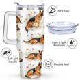thumbnail image 3 of Stylish Dog Pattern Travel Mug - 40oz Leakproof Tumbler with Straw & Handle - Ideal Gift for Women Who Love Puppies, 3 of 7