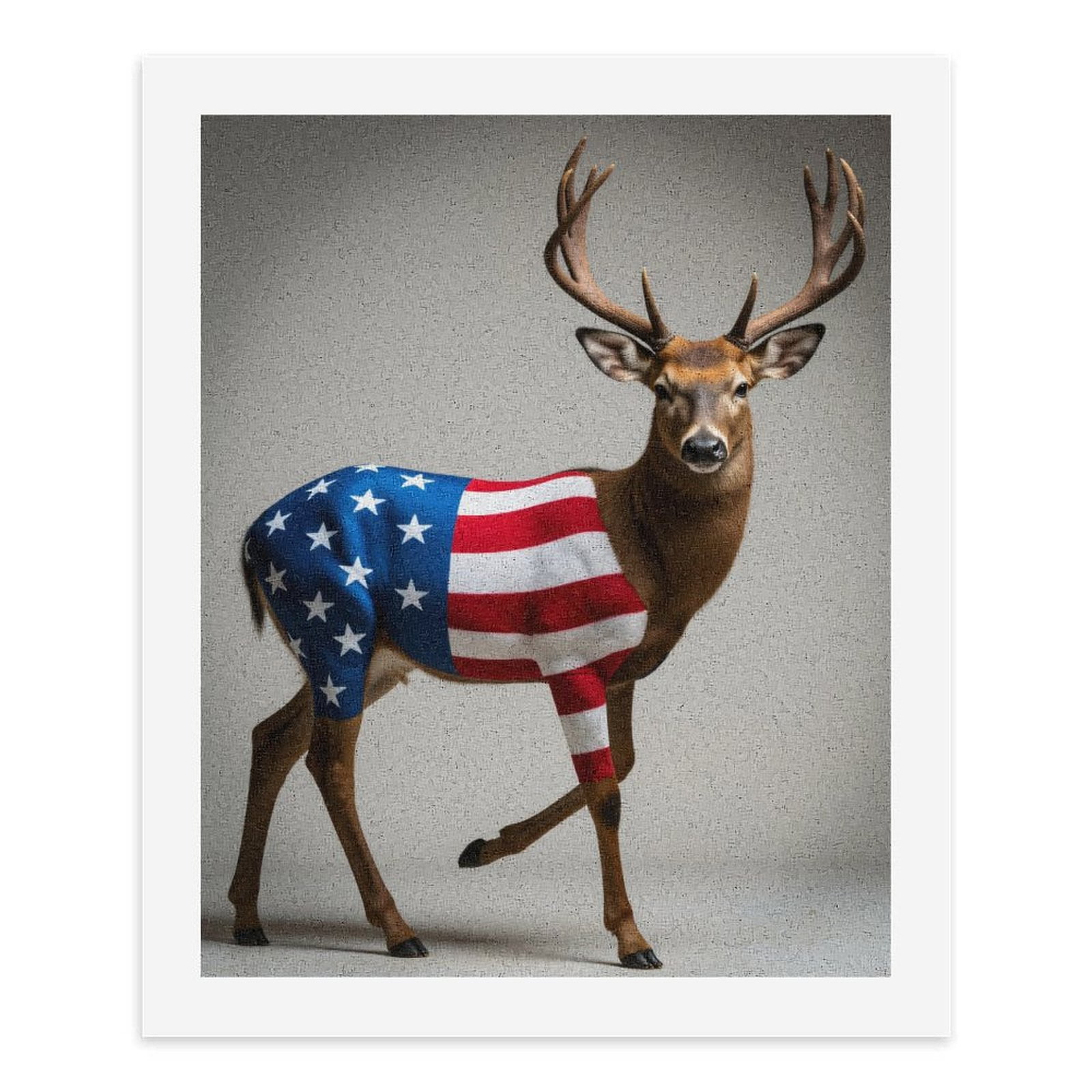 Paint By Numbers Kit for Adults Beginner - DIY Flag Deer Majestic Art Canvas Painting Kits for Adults, Frameless Paint By Number for Adults for Home Wall Decor 16x20 Inch