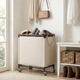 thumbnail image 4 of StorageWorks 3 Section Large Laundry Hamper, 120L Rolling Laundry Sorter Cart with Wheels, Beige, 4 of 8