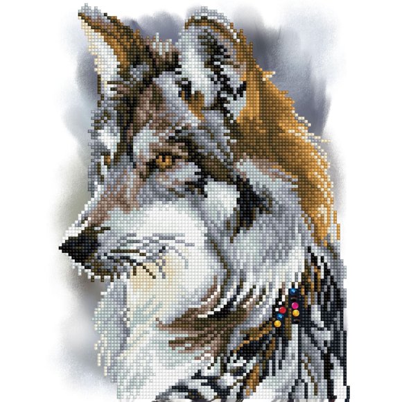 Special edition wolf portrait diamond painting set, suitable for diamond painting beginners and home décor, (16*12in) frameless.,A