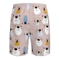 thumbnail image 6 of Kdxio Cute Hand Drawn Bear Pattern Mens Casual Shorts - Drawstring Summer Beach Sports Shorts for Men, 6 of 9