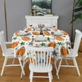 thumbnail image 2 of Colorful Footballs and Stars Pattern Round Tablecloth 60"x60",Wrinkle Wipeable Table Cloth for Kitchen Dining Room Picnic Patio Party, 2 of 6