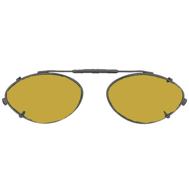 Shade Control Visionaries Polarized Clip on Sunglasses Cateye Gun