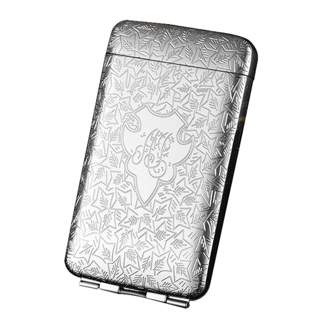Caja Soporte Cigarros Cigarrillo Vintage Aleación Zinc para Hombres Mujeres (plata Larga)