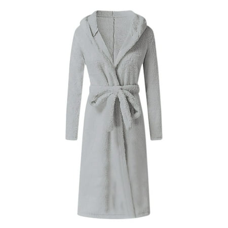 

SHOPESSA Women Winter Plush Lengthened Shawl Bathrobe Home Clothes Long Sleeved Robe Coat On Clearance Early Access Deals Savings up to 30% off Gift for adult Family gifts