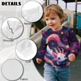 thumbnail image 7 of Xoenoiee Galaxy Axolotl Star Print Girls Sweatshirt Graphic Jackets Ruffle Shoulder Pullover Top Casual Long Sleeve Shirt Toddler Kids Crewneck Sweater Fall Outfits, Size 2-3 Years, 7 of 7