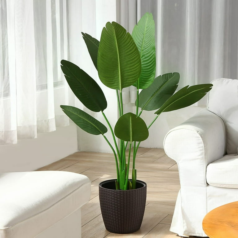 Artificial Banana Tree Pot, Simulated Faux Banana Leaf Fake Green Plant  Potted Decor - Walmart.com