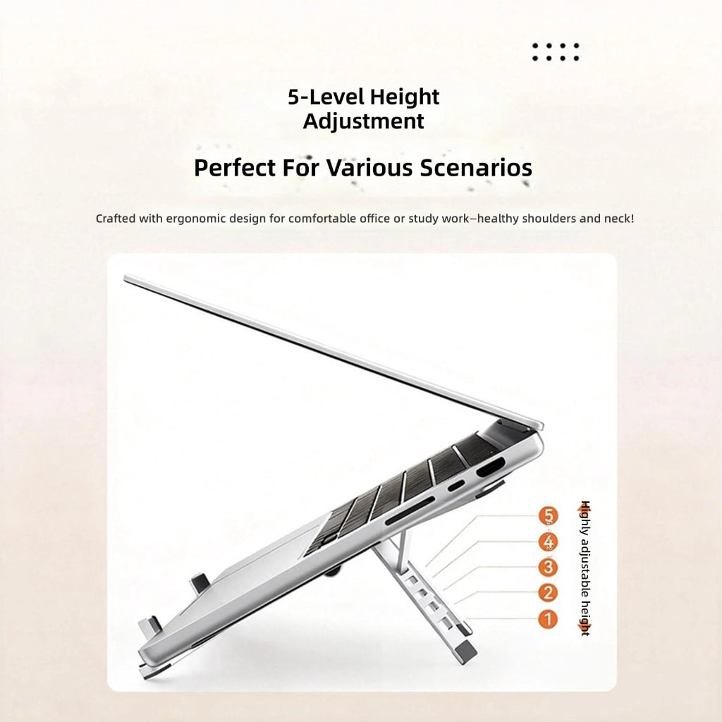 Ergonomic Aluminum Laptop Stand For 17inch Notebooks Tablets Phones Portable
