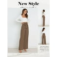 thumbnail image 6 of Xuanfei Women Solid Color High Waist Tie Waisted With Pockets Straight Leg Pants, 6 of 7