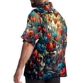 thumbnail image 3 of Love Men's Casual Printed Hawaiian Poplin Button Down Short Sleeve Beach Shirt Unisex, 3 of 6