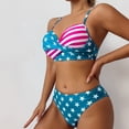 thumbnail image 6 of Warop Women's Two-Piece Bikini Swimsuit with Hard Cups, Underwire, Padded, Color Block, High-Waisted for Sports Swimming and Beach, 6 of 6