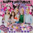 thumbnail image 2 of Kuromi Paper Plates Birthday Decorations Party Supplies Tableware Disposable Dinnerware, 2 of 4