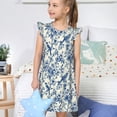 thumbnail image 4 of Balery Vintage Floral Birds Camisón de princesa para niñas, pijama de algodón con mangas abullonadas, suave y bonito.-Medium, 4 of 6