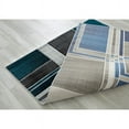 thumbnail image 3 of HR Boxes / Cubism / Squares Modern Contemporary abstract Hand Carved Area Rug Turquoise - 7'5" x 10', 3 of 5