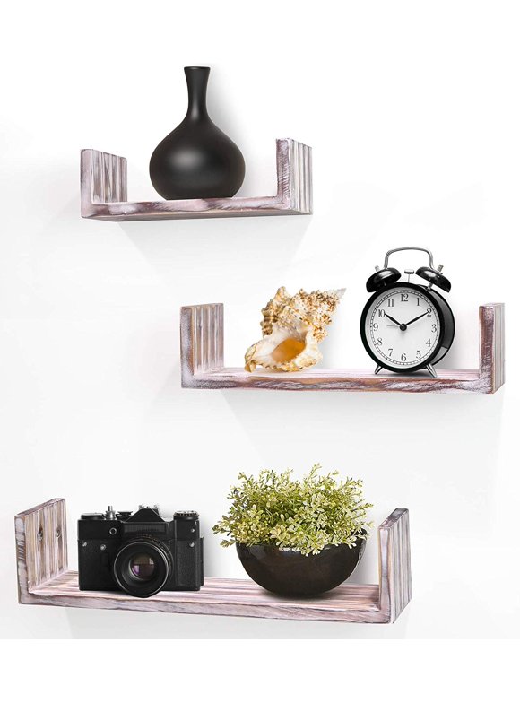 Rustic Floating Shelves in Wall Shelves