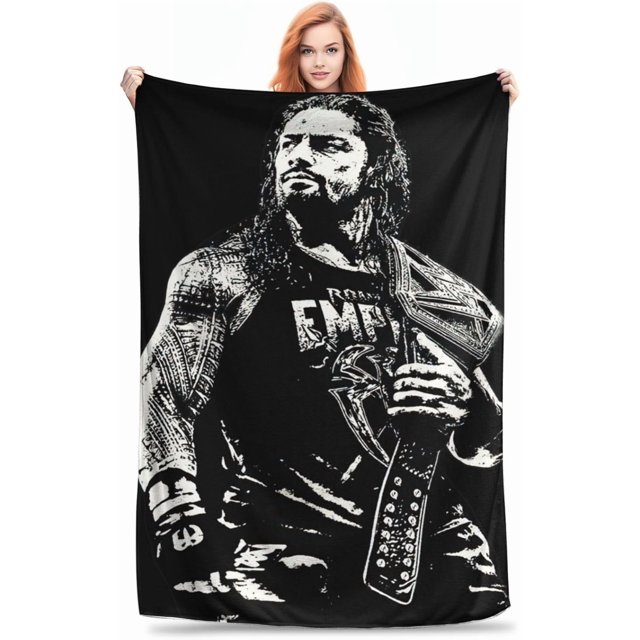 Roman Wrestler Reigns Throw Blanket Portable Air Conditioner Blanket King Size Blankets Soft Fleece Flannel Bedding Gifts Plush for Couch,Sofa,Bed Room Decor 40"X50"