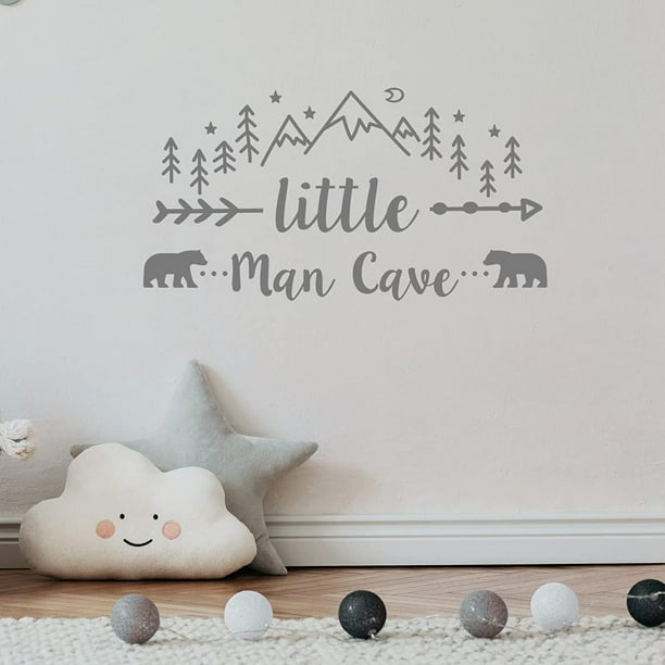 Little Man Cave Wall Decal, The Tribal Mountain Woodland Nursery