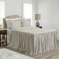 thumbnail image 3 of Sweet Jojo Designs Gathered Bedspread Taupe King Size Extra Long Bedspread Cover 3 Piece Set, 3 of 5