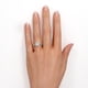 thumbnail image 2 of Juego de Anillos de Boda con Halo de Moissanita de Talla Cojín de 1,5 Quilates y Diseño Infinito con Pavé, Chapado en Oro Rosa de 18 K sobre Plata, 2 of 6