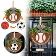 thumbnail image 1 of Interchangeable Wooden Sports Welcome Sign Hanging Door Wall For Home Entryway And Porch, 1 of 6