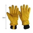 thumbnail image 5 of Pebbuoy 1 Pair Faux Leather Work Gloves Winter Waterproof Thermal Insulated Welder Gloves Fleece Lining Elastic Cuffs Warm Mittens, 5 of 6