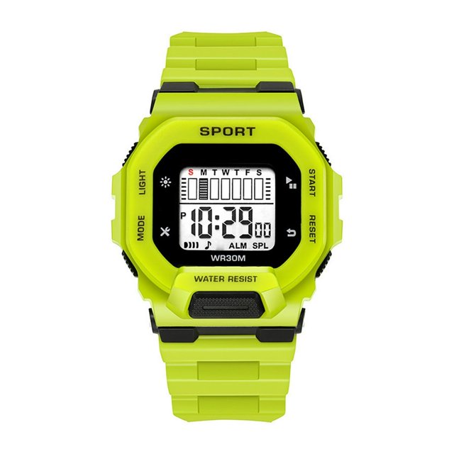 Student Watch LED Large Screen Waterproof Adjustable Multifunctional Comfortable to Wear Square Dial LED Digital Watch Daily Wear