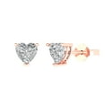 thumbnail image 2 of 1.5 Ct Heart Cut Studs Clear Moissanite 14K Rose Solid Solid Gold Everyday Dainty Earrings Push Back, 2 of 7