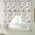 thumbnail image 2 of Cardinal Bird Swag Curtains for Kitchen/Bedroom/Living Room, Berry Holly Branches Winter Plants Scalloped Curtains 63 Inch Long, Rod Pocket Window Swag Topper Curtains Valances 2 Panels Set 36"x63", 2 of 8