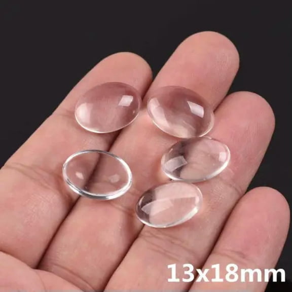 U8MO 5pcs Oval Clear Glass Dome Cabochon Cover 10x14 13x18 18x25 20x30 25x35 30x40mm-13x18mm