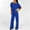 #1-Blue, variant on Womens Jumpsuits and Rompers,Women Short Sleeve Playsuit Clubwear Straight Leg Jumpsuit with Belt Fashion Streetwear Suit Sets on,Size S-3XL