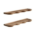 thumbnail image 4 of Kate and Laurel Alezar Modern Scalloped Mango Wood Floating Shelves, Set of 2, 24 x 6, Walnut Brown, Functional Wavy Bathroom and Kitchen Shelves for Storage and Display, 4 of 10