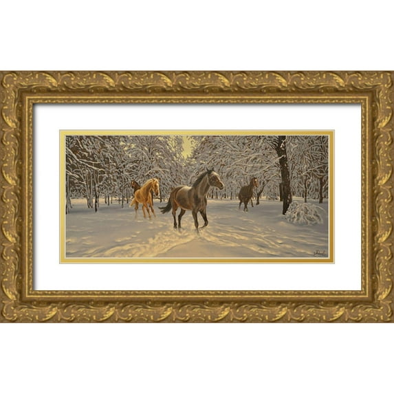 Adamov, Alexey 24x13 Gold Ornate Wood Framed with Double Matting Museum Art Print Titled - In the Winter