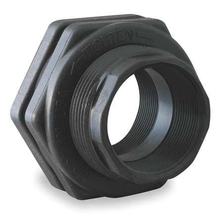 Bulkhead Flange - BANJO Bulkhead Tank Fitting,3/4 In,Black,Poly TF075