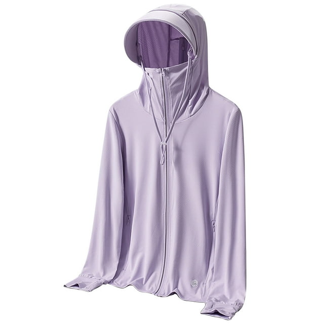 Timegard Vestes pour Femmes Grande Taille à Manches Longues Veste de Protection Solaire Randonnée Course Chandails de Soleil avec Capuchon