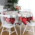 thumbnail image 2 of Valentines Day Round Tablecloth 60 Inch, Valentine Heart Tablecloth Buffalo Plaid Gnome Truck Table Cloth Cover for Dinner Party Wedding Decor, 2 of 6