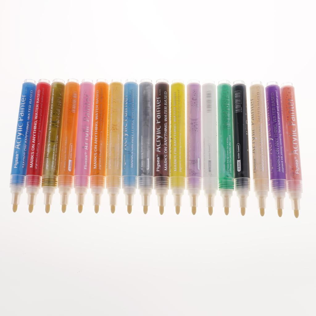 FVDPWYE 18 / 24 / 28 Colors Acrylic Paint Markers, Waterproof Acrylic Paint Marker Set 18 Colors