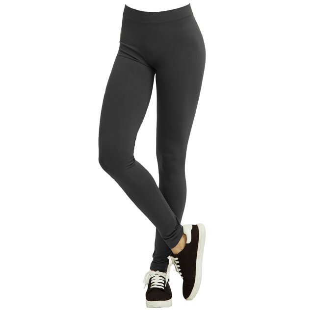 Polyester Spandex Womens Full Length Leggings, Charcoal