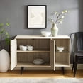 thumbnail image 3 of Walker Edison Theo Mid Century Modern 2 Door Asymmetrical Glass Shelf Buffet, 44 Inch, Birch, 3 of 5