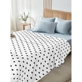 thumbnail image 5 of Queen Flat Sheet Only Black Polka Dot on White Soft Microfiber Cooling Bedding Sheets Modern Minimalist Dotted Flat Bed Sheet for Hotel,Home Decor, 5 of 9