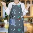 thumbnail image 5 of Paw Prints and Bones Apron-Garden Aprons for Women with Pockets-Cotton Linen Waterproof Kitchen Cooking Gardening Aprons Adjustable for Kitchen,Cooking,BBQ and Salon 33x27 Inch, 5 of 5
